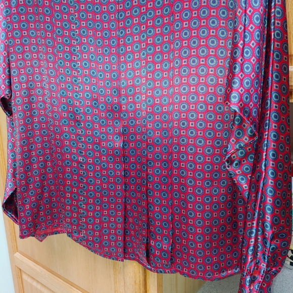 Nordstrom Silk Blouse Self Tie Long Sleeves Covered Button Down Placket - Picture 10 of 12